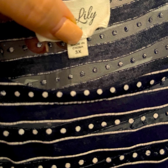 3X navy blue and white patterned shirt - Picture 3 of 3